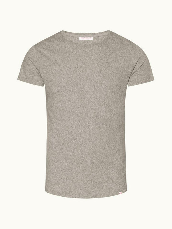 OBT Grey Melange Tailored Fit Crew Neck T-Shirt