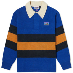 Patagonia 50th Anniversary Striped Wool Rugby Shirt Blue