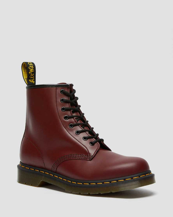 Dr. Martens Men's 1460 Smooth Leather Lace Up Boots in Red