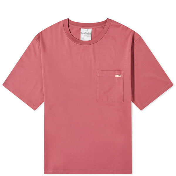Acne Studios Edie Pocket Pink Label T-Shirt Rosewood Red