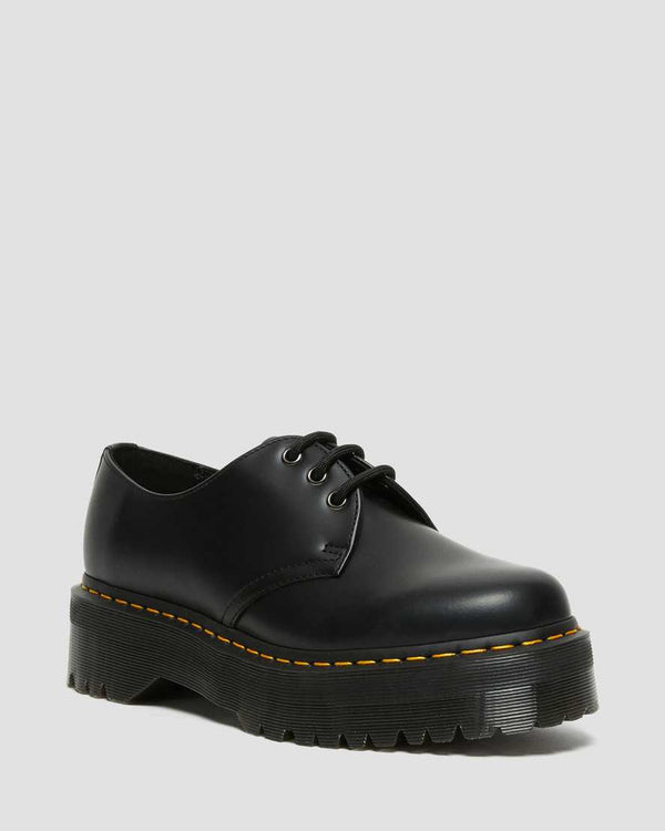 Dr. Martens Men's 1461 Quad Smooth Leather Platform Shoes in Black