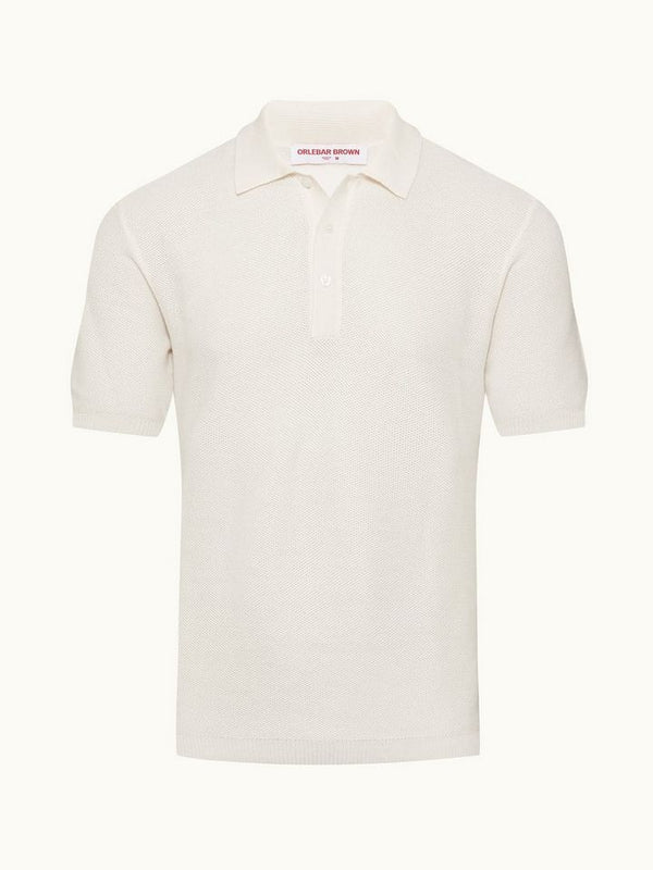 Maranon Classic Fit Mercerised Cotton Polo Shirt In Cloud Colour