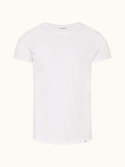 OBT White Tailored Fit Crew Neck T-Shirt