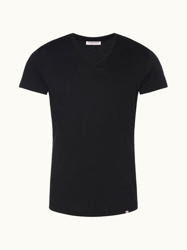 OBV Black Tailored Fit V-Neck T-Shirt