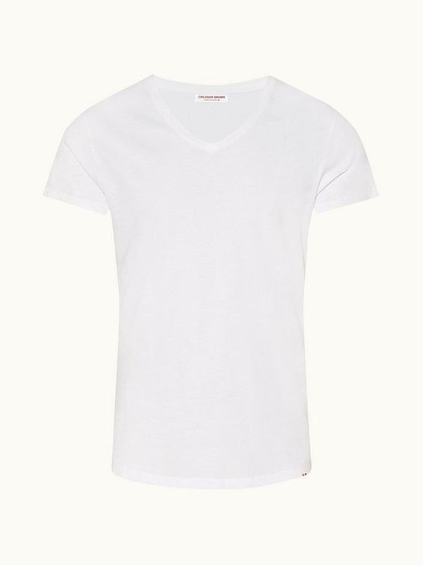 OBV White Tailored Fit V-Neck T-Shirt