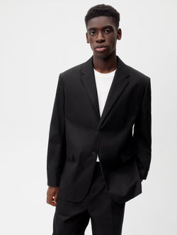 PANGAIA Men's Cotton Oversized Tailored Blazer black 