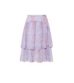See By Chloé Printed cotton and silk midi skirt