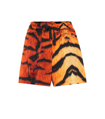 Dries Van Noten Tiger-print drawstring shorts
