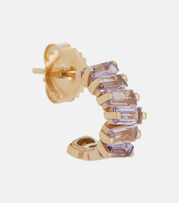 Suzanne Kalan Gia 14kt gold single earring with Rose de France amethysts