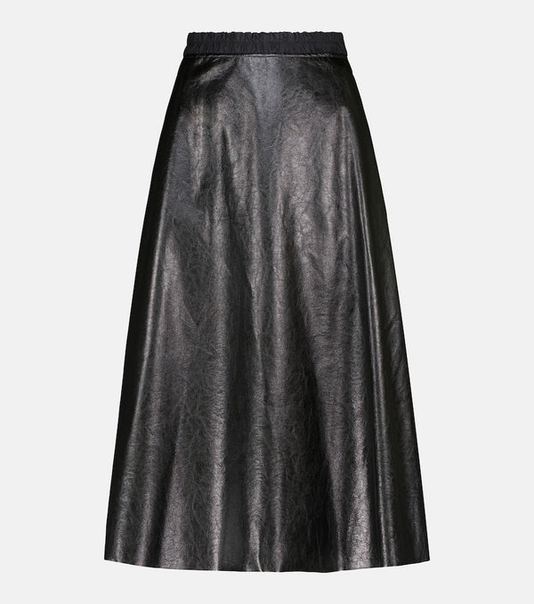 Moncler Faux leather midi skirt