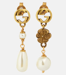 Gucci GG earrings with faux pearls