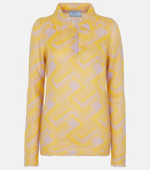 Prada Mohair-blend polo sweater