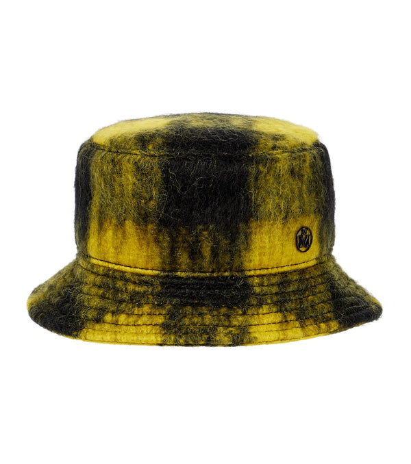 Maison Michel Jason checked mohair-blend bucket hat