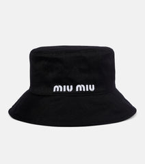 Miu Miu Cotton logo bucket hat