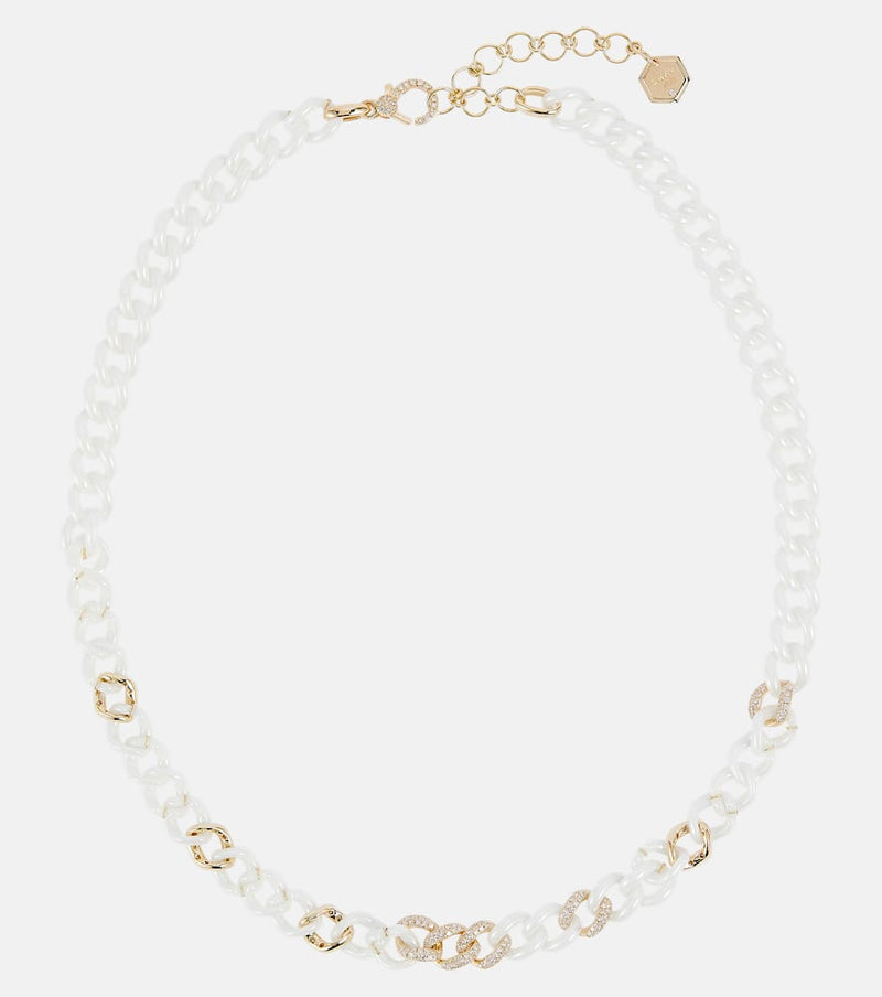 Shay Jewelry Pavé Medium 18kt gold chain necklace with diamonds
