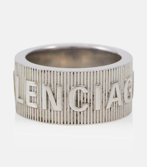 Balenciaga Logo sterling silver ring