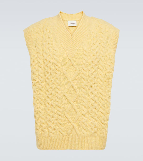 Nanushka Cable-knit wool-blend sweater vest