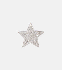 Maria Tash Invisible Set Diamond Star Stud 18kt white gold single earring with diamonds