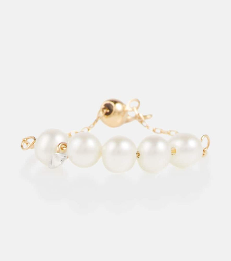 Persée Aphrodite 18kt gold ring with pearls and diamonds