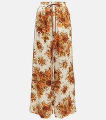 Alémais Derby floral wide-leg silk pants