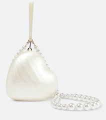 Simone Rocha Bridal heart faux pearl-embellished clutch