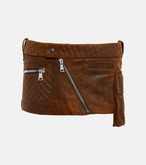 LaQuan Smith Leather cargo mini skirt