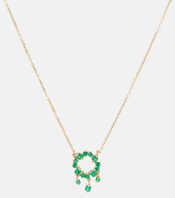 Suzanne Kalan 18kt gold necklace with emeralds