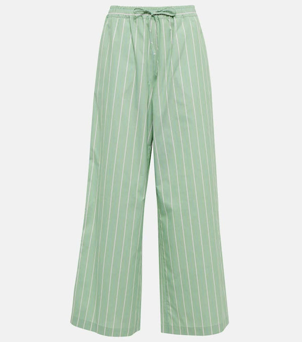 Marni Striped wide-leg cotton poplin pants