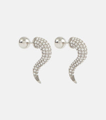 Balenciaga Force Horn silver earrings