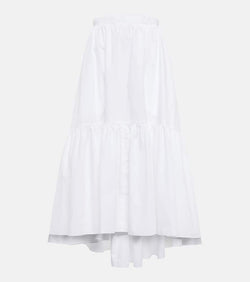 Patou Tiered cotton midi skirt