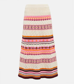 Kenzo Jacquard cotton-blend maxi skirt