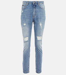 Dolce & Gabbana Distressed high-rise skinny jeans