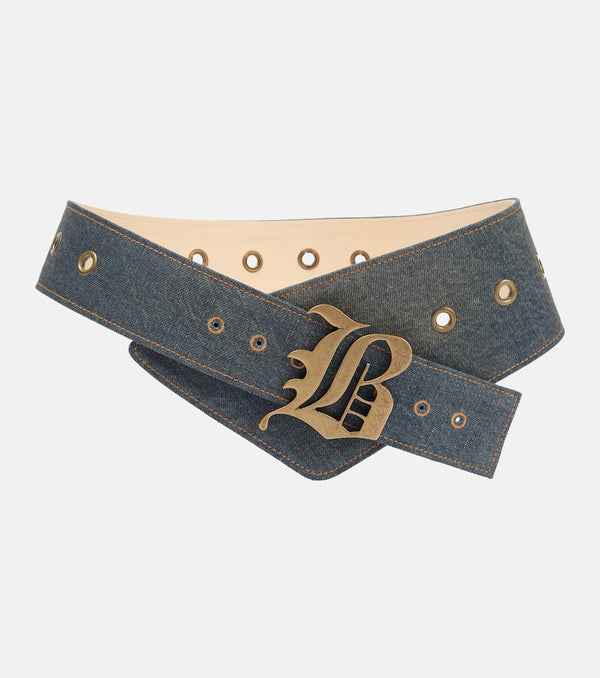 Blumarine Logo denim belt