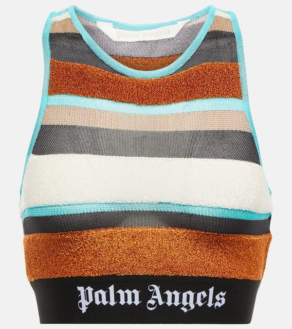 Palm Angels Lurex striped knit top