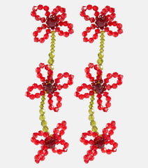 Simone Rocha Floral crystal drop earrings