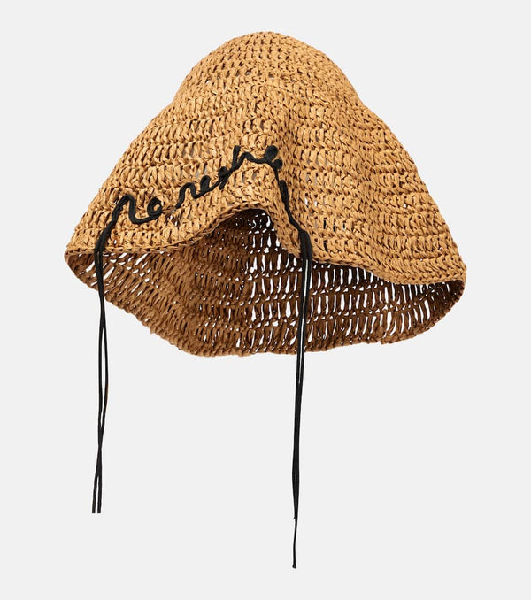 Nanushka Embroidered woven sun hat