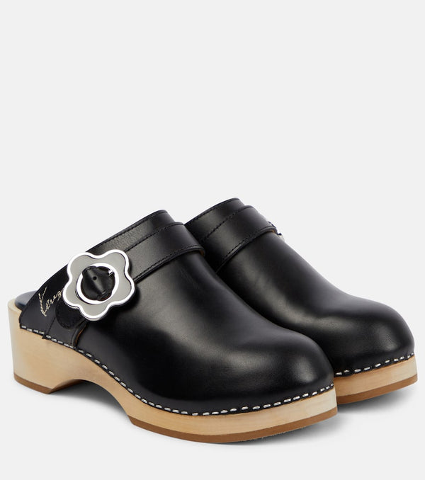 Kenzo Buckle-detail leather clogs