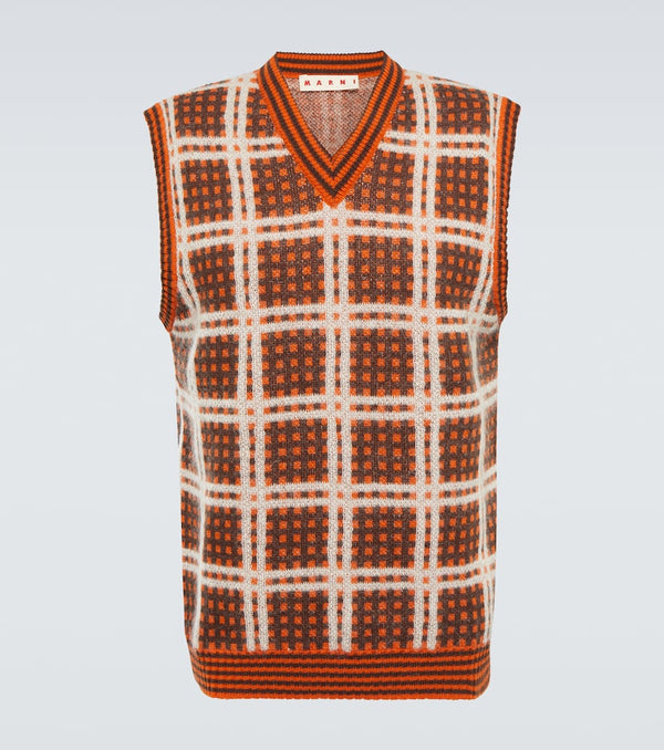 Marni Checked wool-blend sweater vest