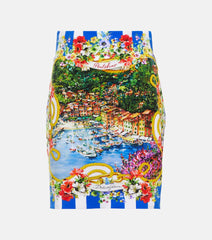 Dolce & Gabbana Portofino printed jersey miniskirt