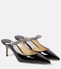 Jimmy Choo Bing 65 embellished patent leather mules