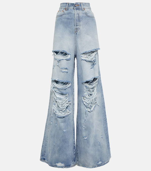 Vetements Distressed high-rise jeans
