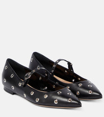 Gianvito Rossi Eyelet leather ballet flats