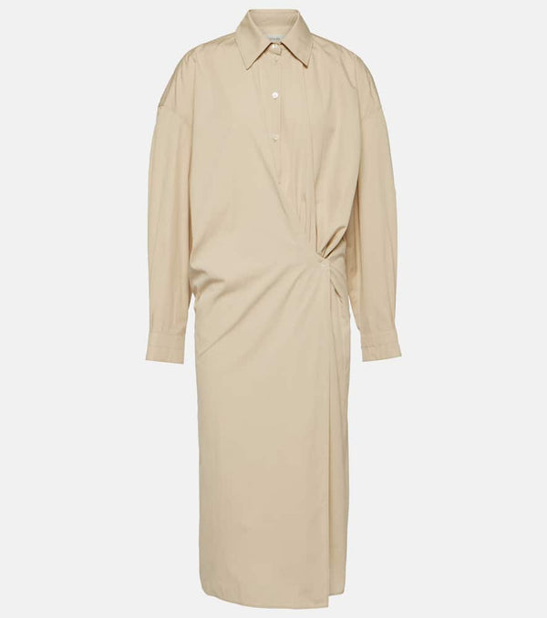 Lemaire Asymmetric cotton and silk shirt dress