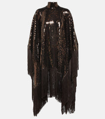 Taller Marmo Fringed-trimmed sequined minidress