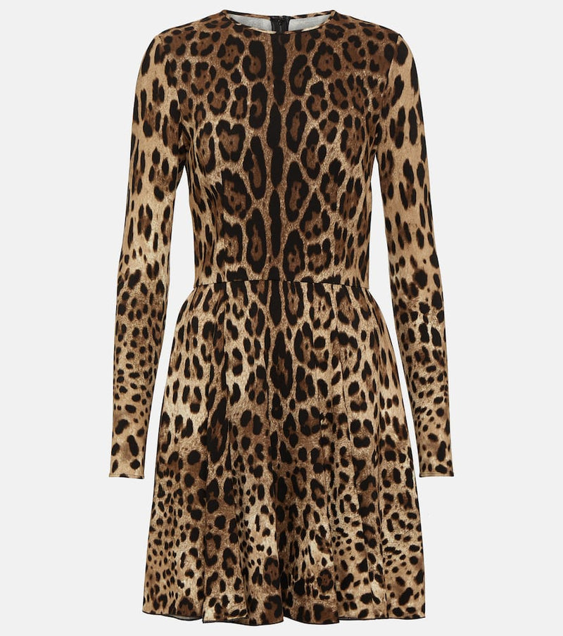 Dolce & Gabbana Leopard-print jersey minidress