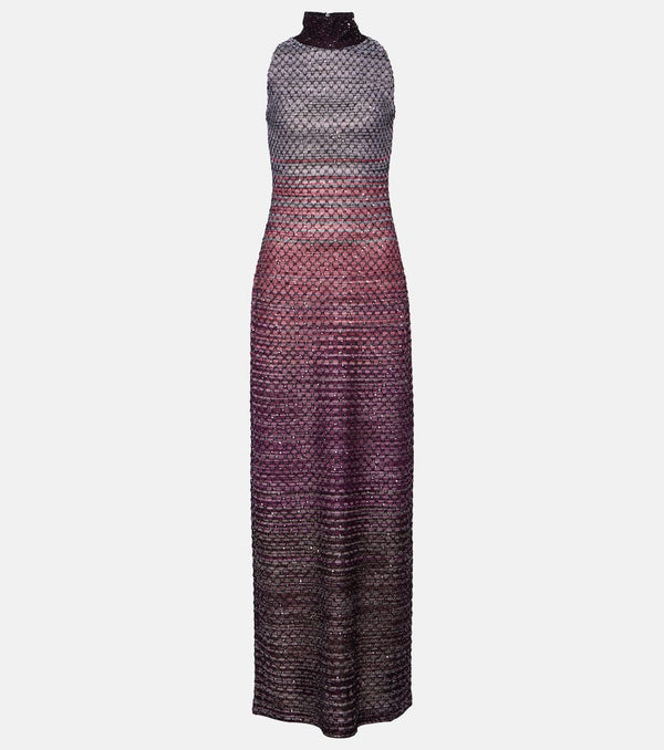 Missoni Sequined metallic knit maxi dress