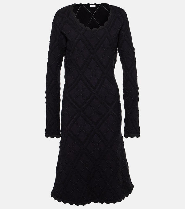 Burberry Scalloped wool-blend midi dress