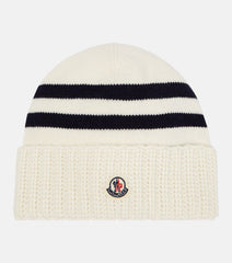 Moncler Striped wool and cashmere beanie