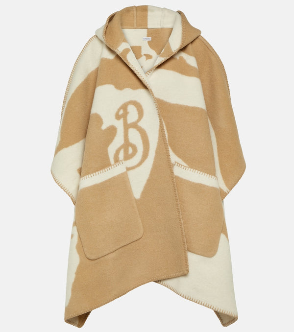 Burberry Printed wool cape