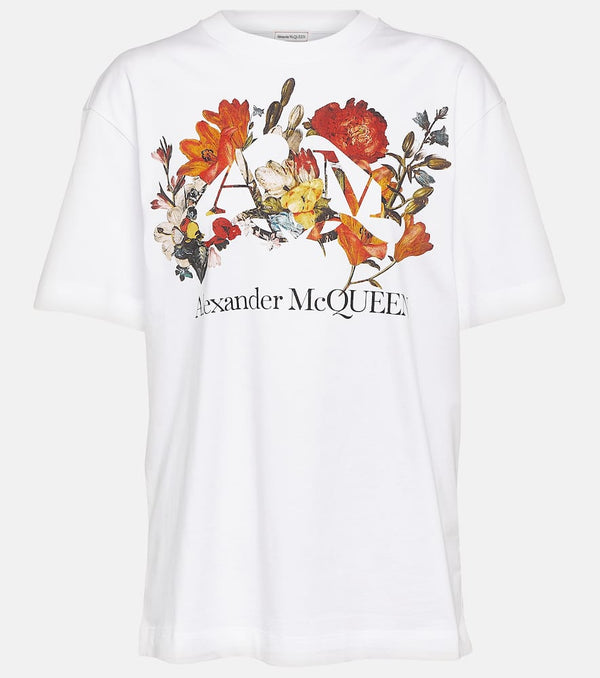 Alexander McQueen Floral cotton jersey T-shirt